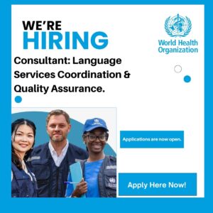 Consultant Language Services Coordination & Quality Assurance.